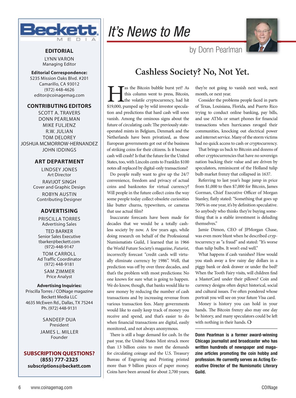 COINage Magazine Preview Pages