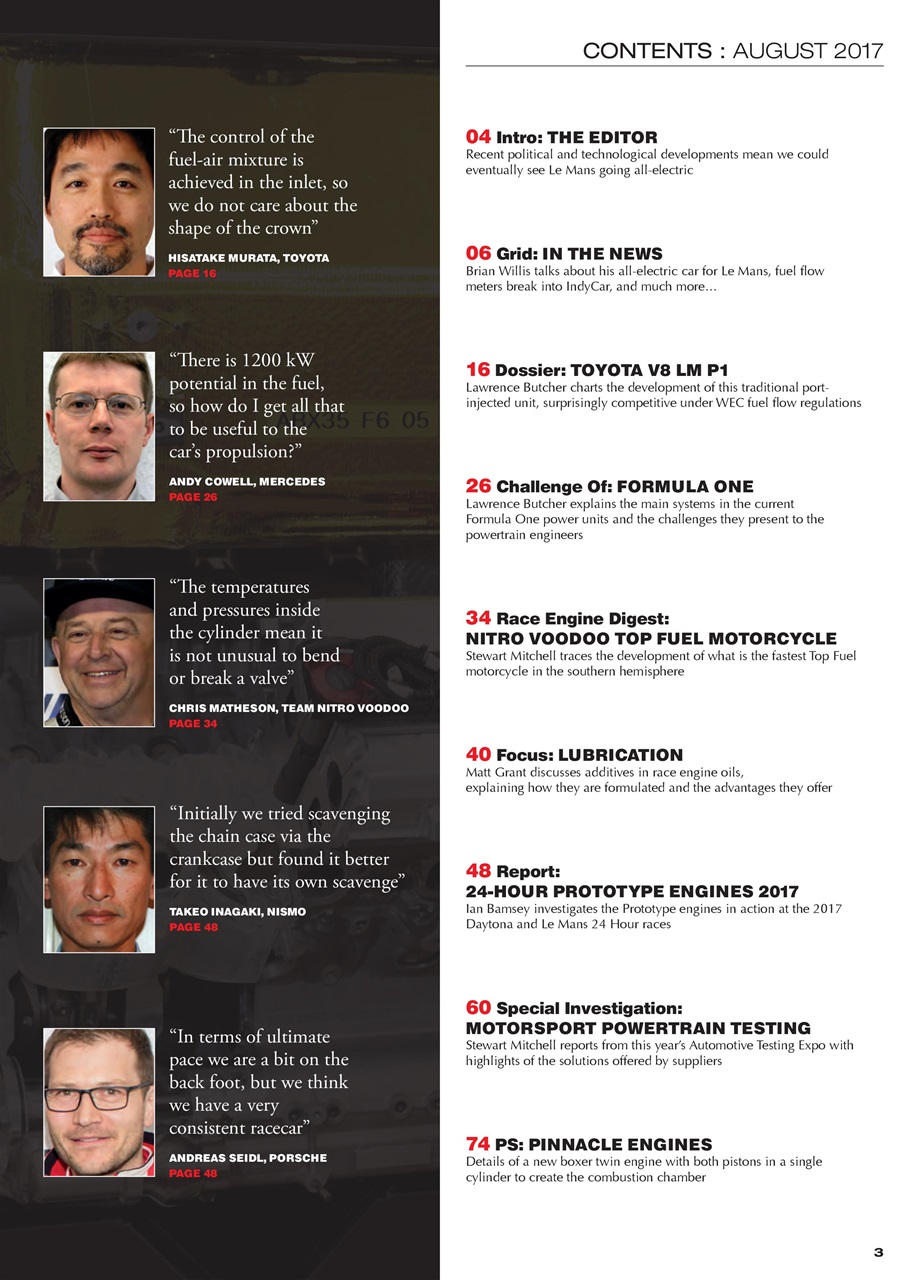 Race Engine Technology Preview Pages