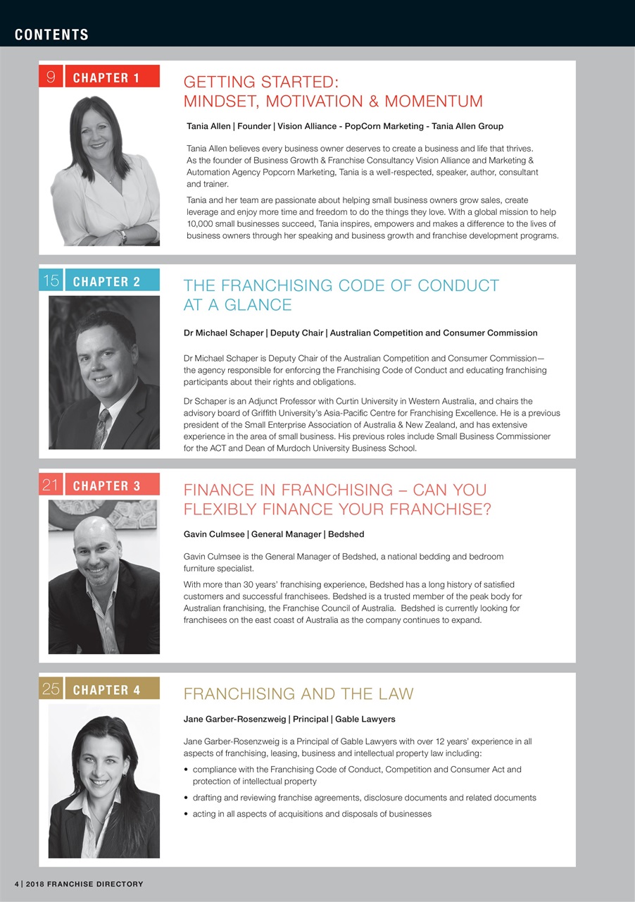 Business Franchise Directory Preview Pages