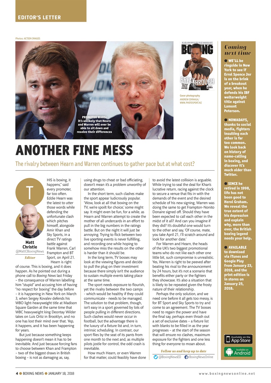 Boxing News Preview Pages