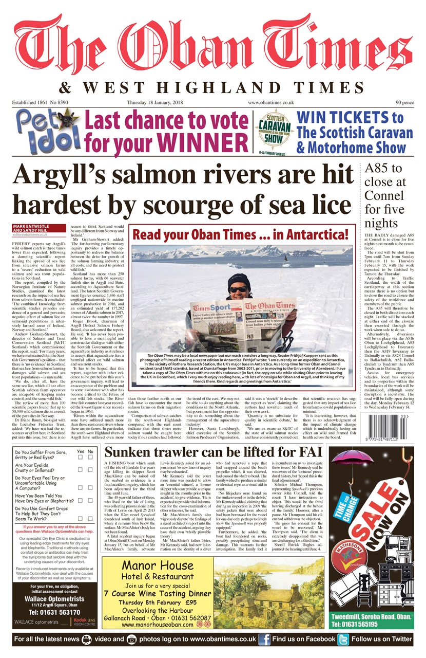 The Oban Times & Lochaber Times Preview Pages
