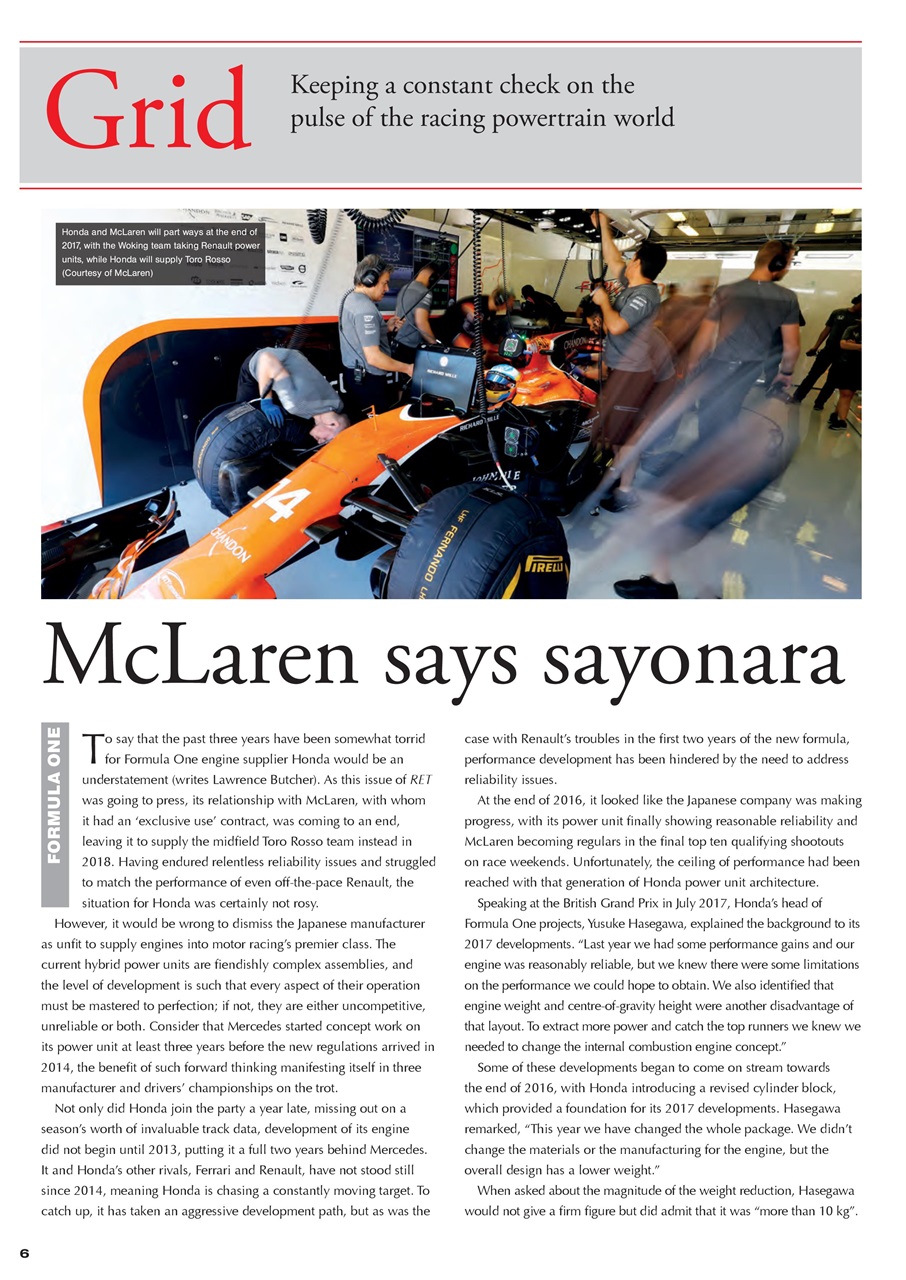 Race Engine Technology Preview Pages