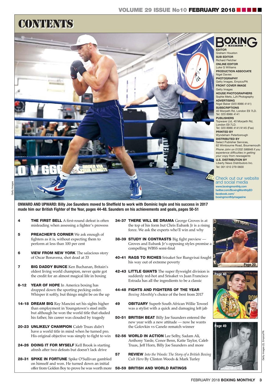 Boxing Monthly Preview Pages