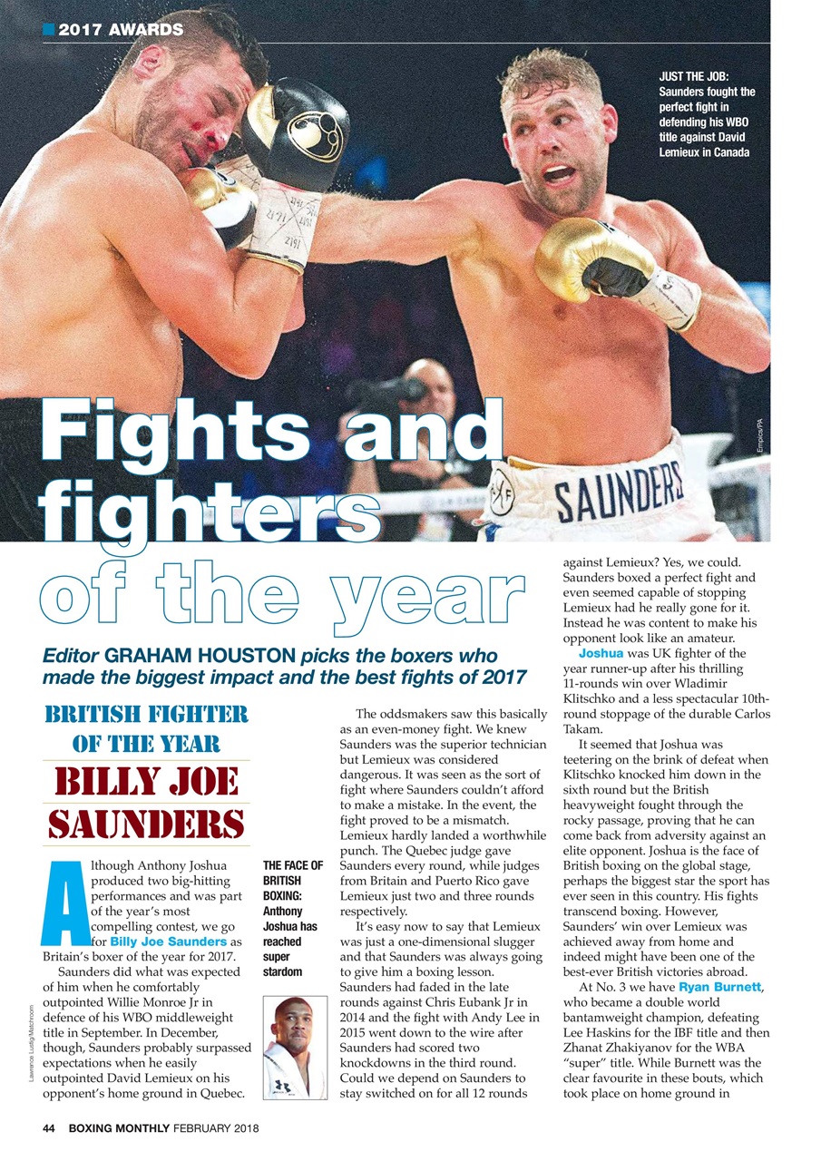 Boxing Monthly Preview Pages