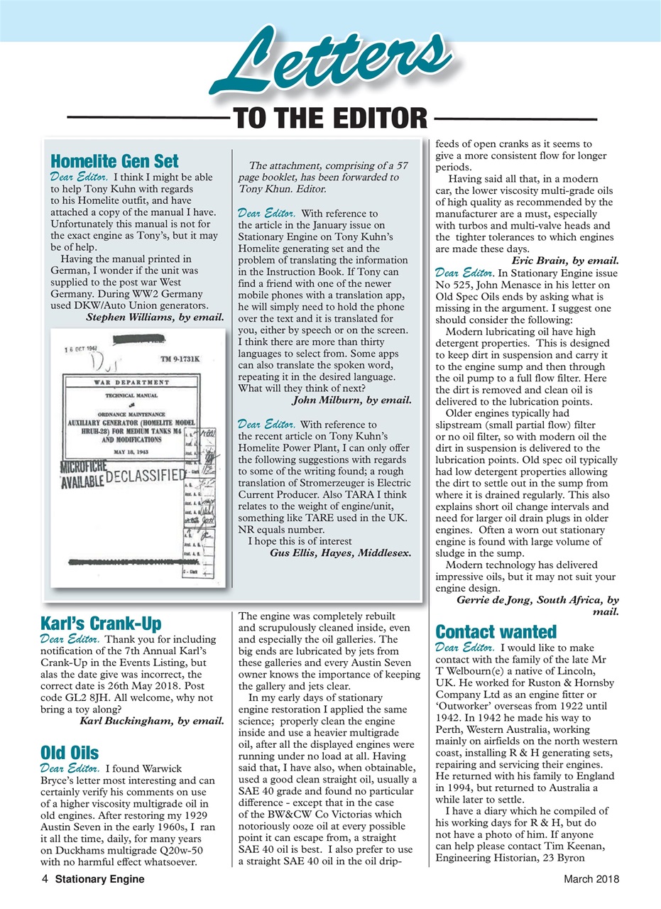 Stationary Engine Preview Pages