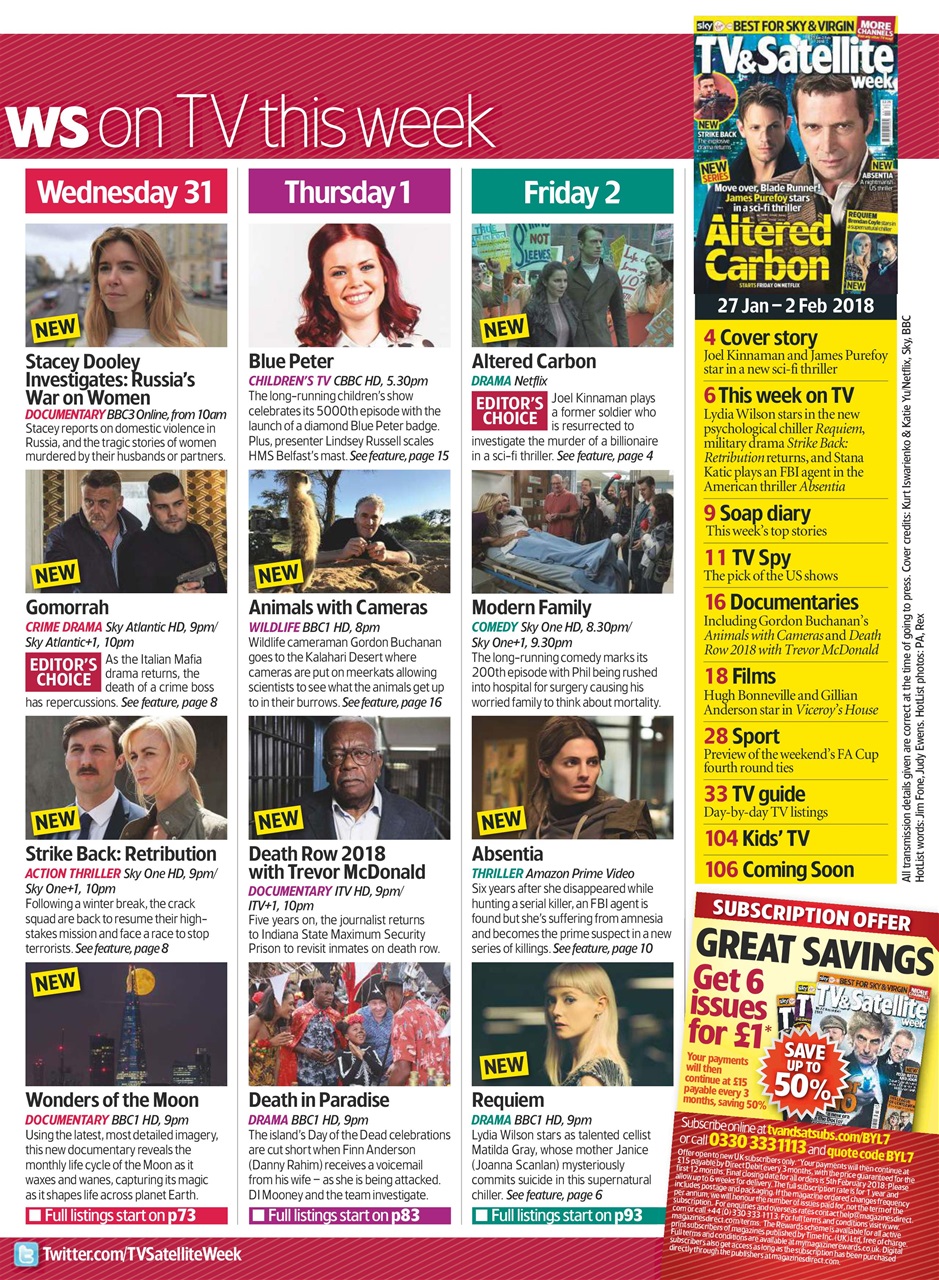 TV & Satellite Week Preview Pages