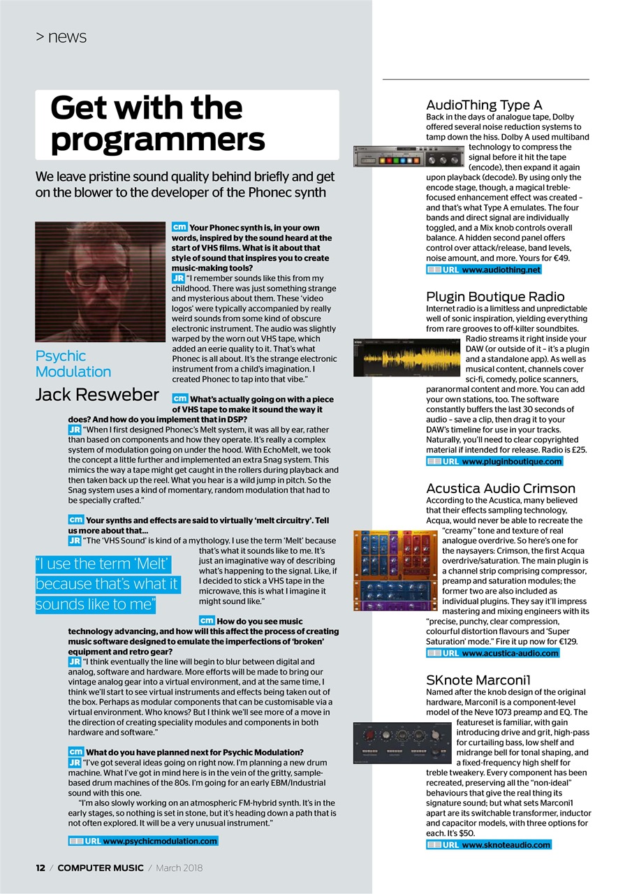 Computer Music Preview Pages