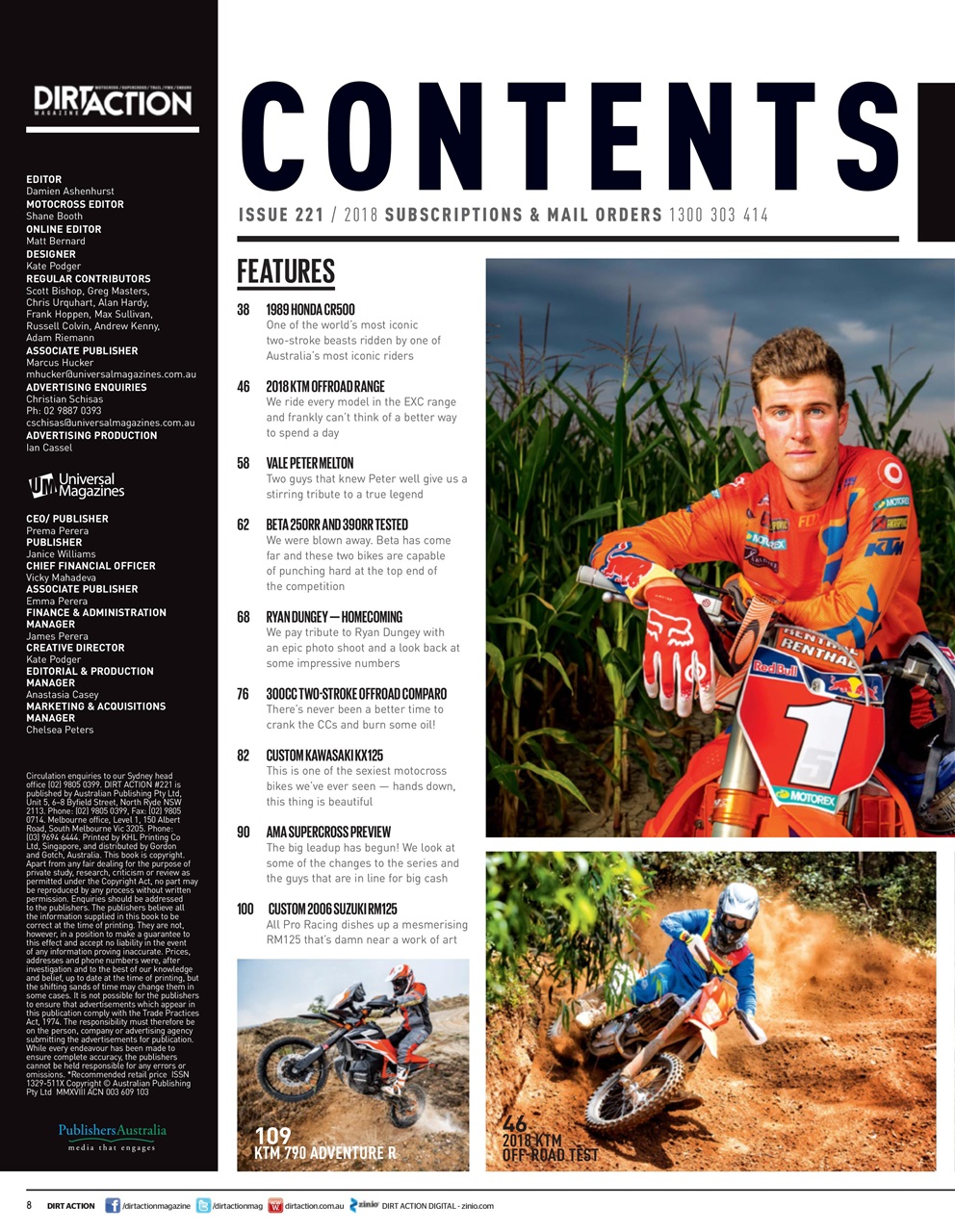 Dirt Action Preview Pages