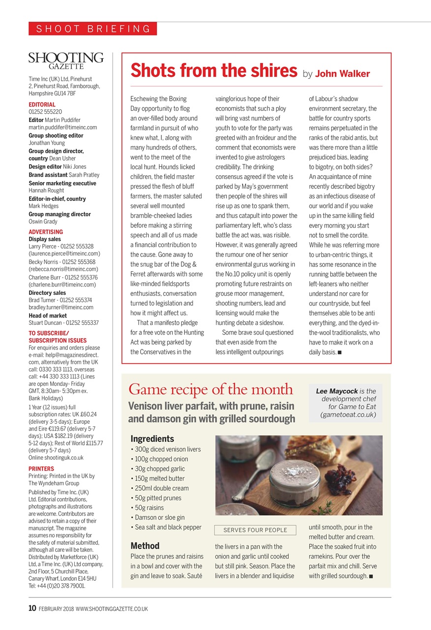 Shooting Gazette Preview Pages