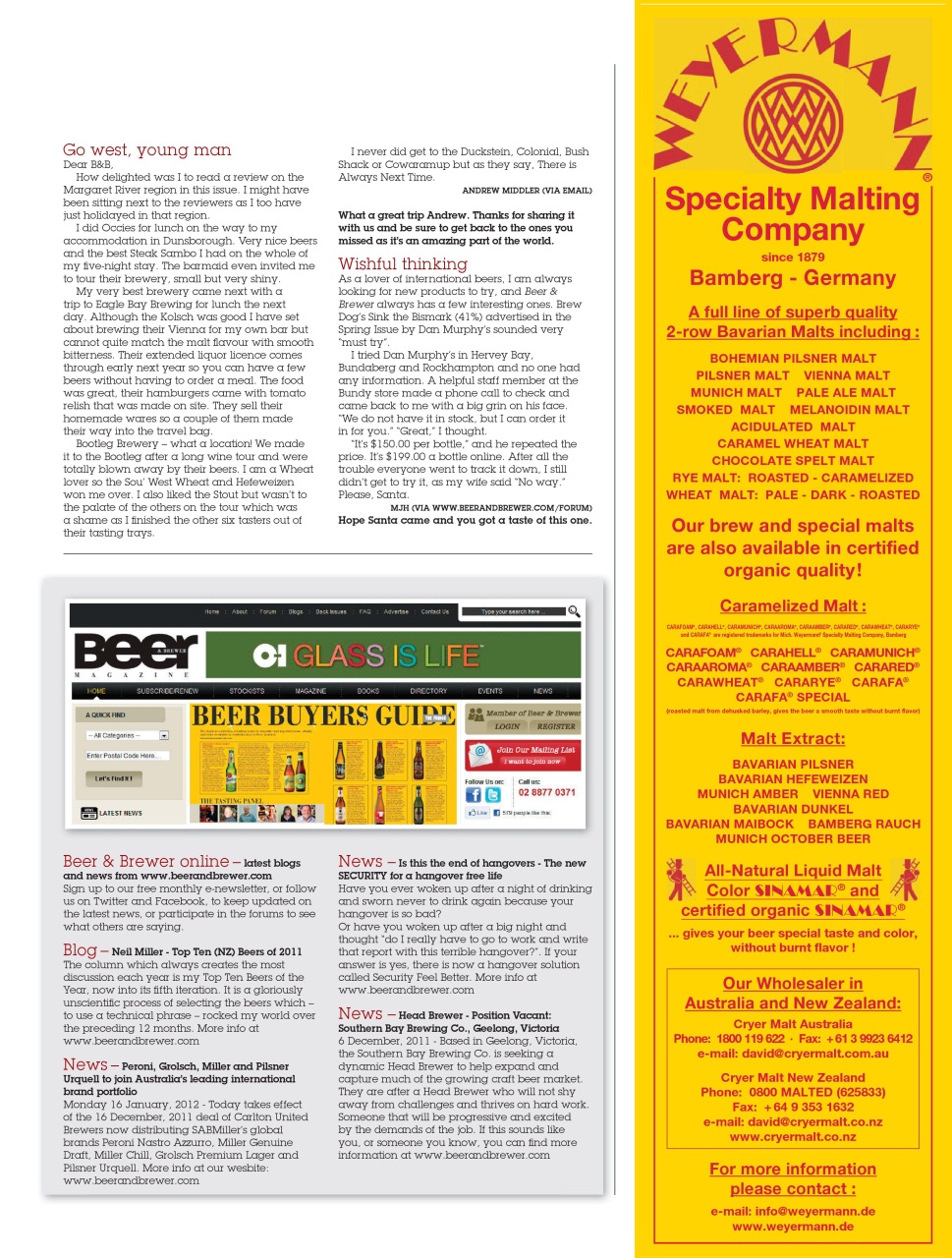 Beer and Brewer Preview Pages