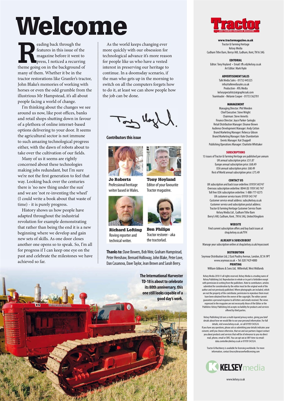 Tractor & Farming Heritage Magazine Preview Pages