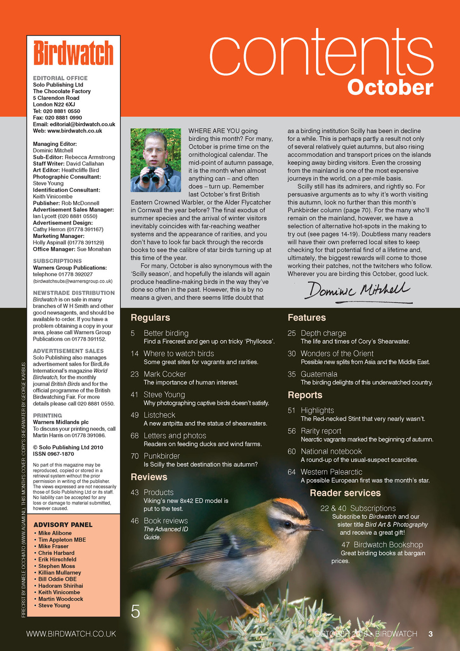 Birdwatch Magazine Preview Pages