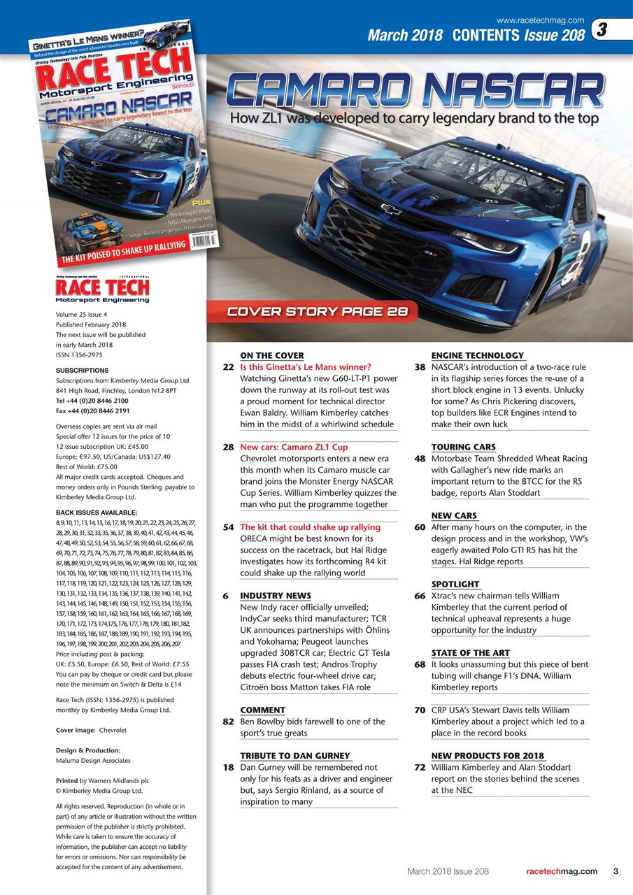 Race Tech Preview Pages