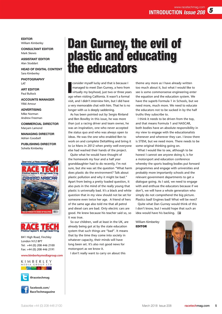 Race Tech Preview Pages