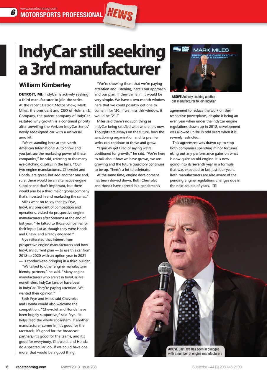 Race Tech Preview Pages