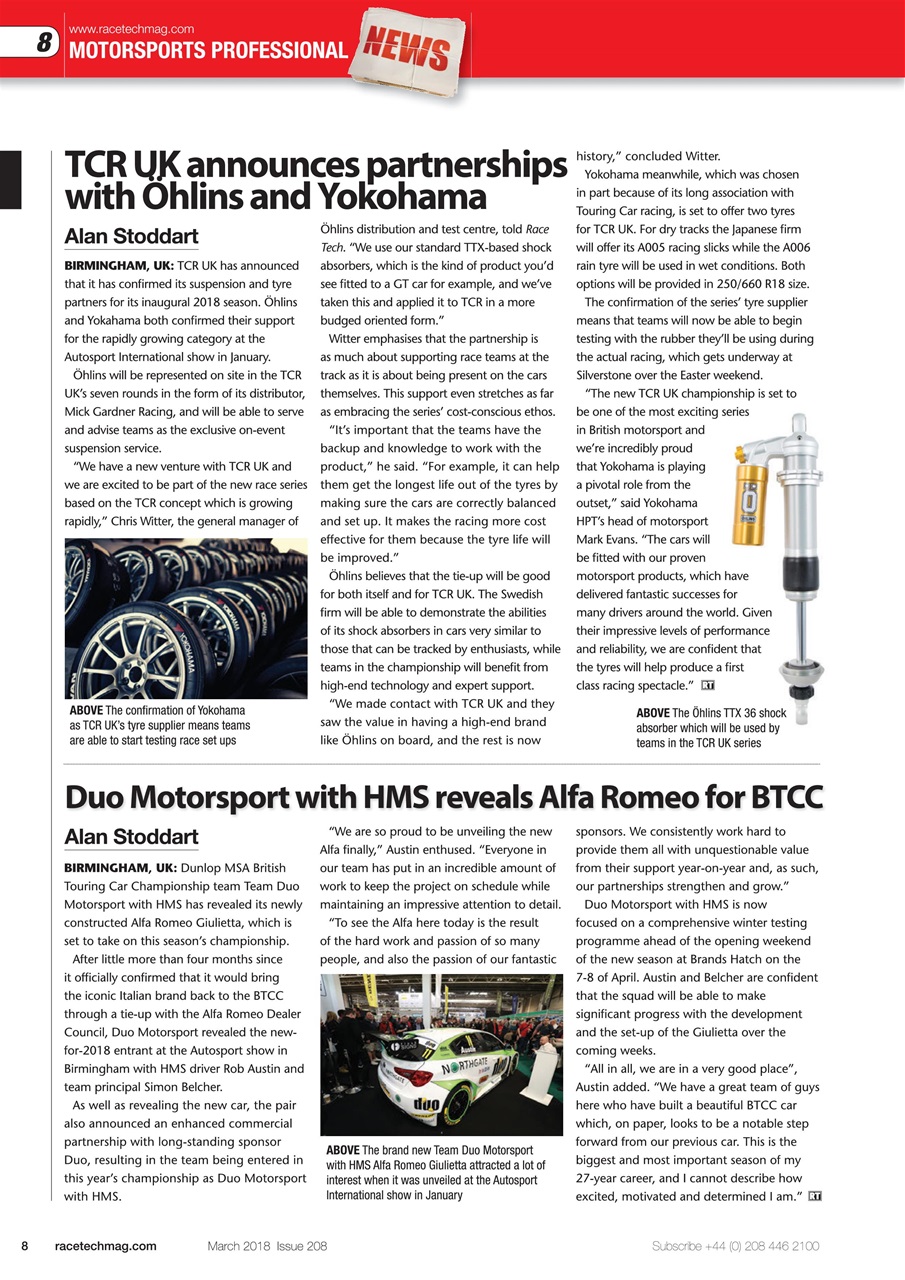 Race Tech Preview Pages