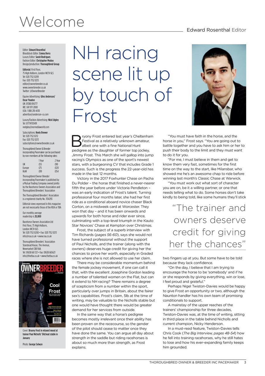 The Owner Breeder Preview Pages