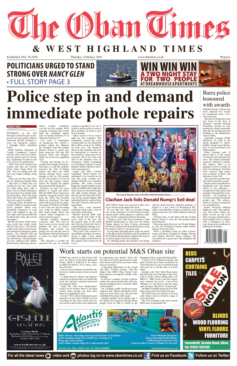 The Oban Times & Lochaber Times Preview Pages