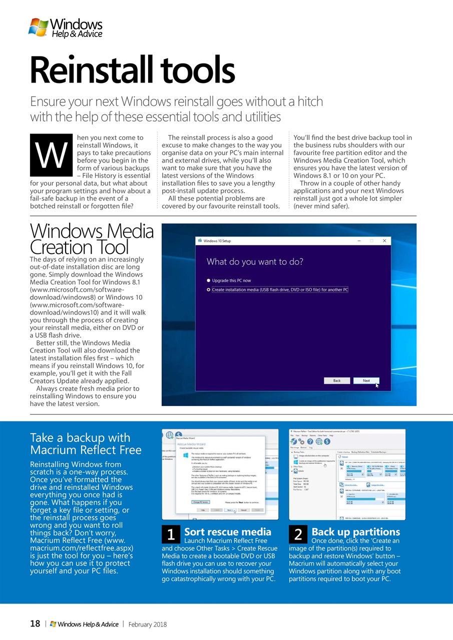Windows Help & Advice Preview Pages