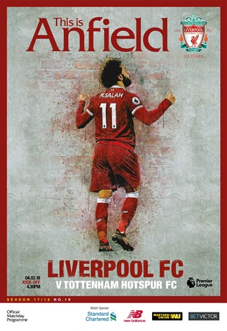 Liverpool FC Programmes issue vs Tottenham Hotspur 17/18