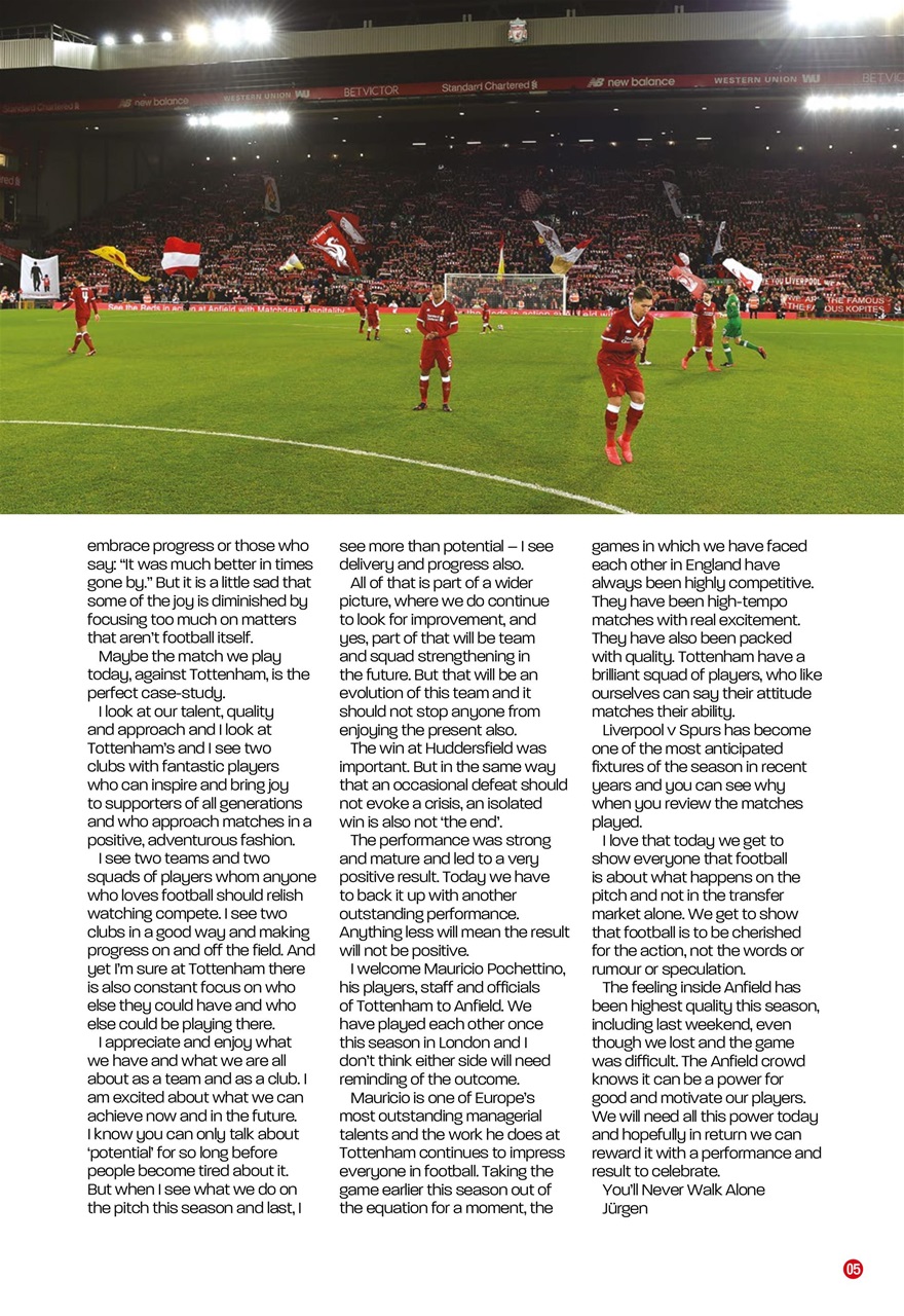 Liverpool FC Programmes Preview Pages