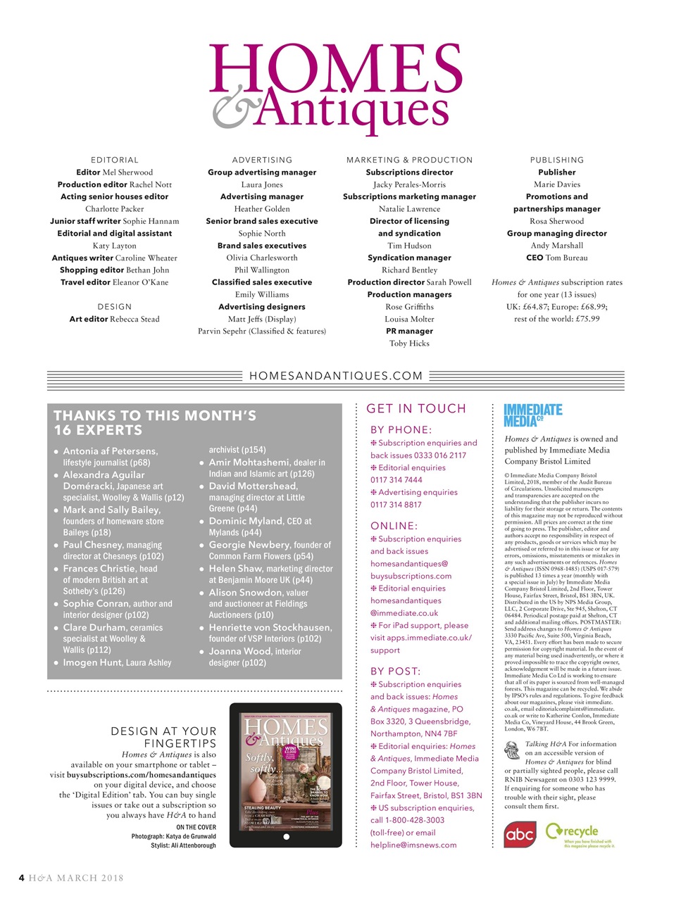 Homes & Antiques Magazine Preview Pages