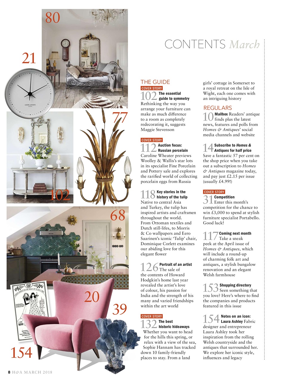 Homes & Antiques Magazine Preview Pages