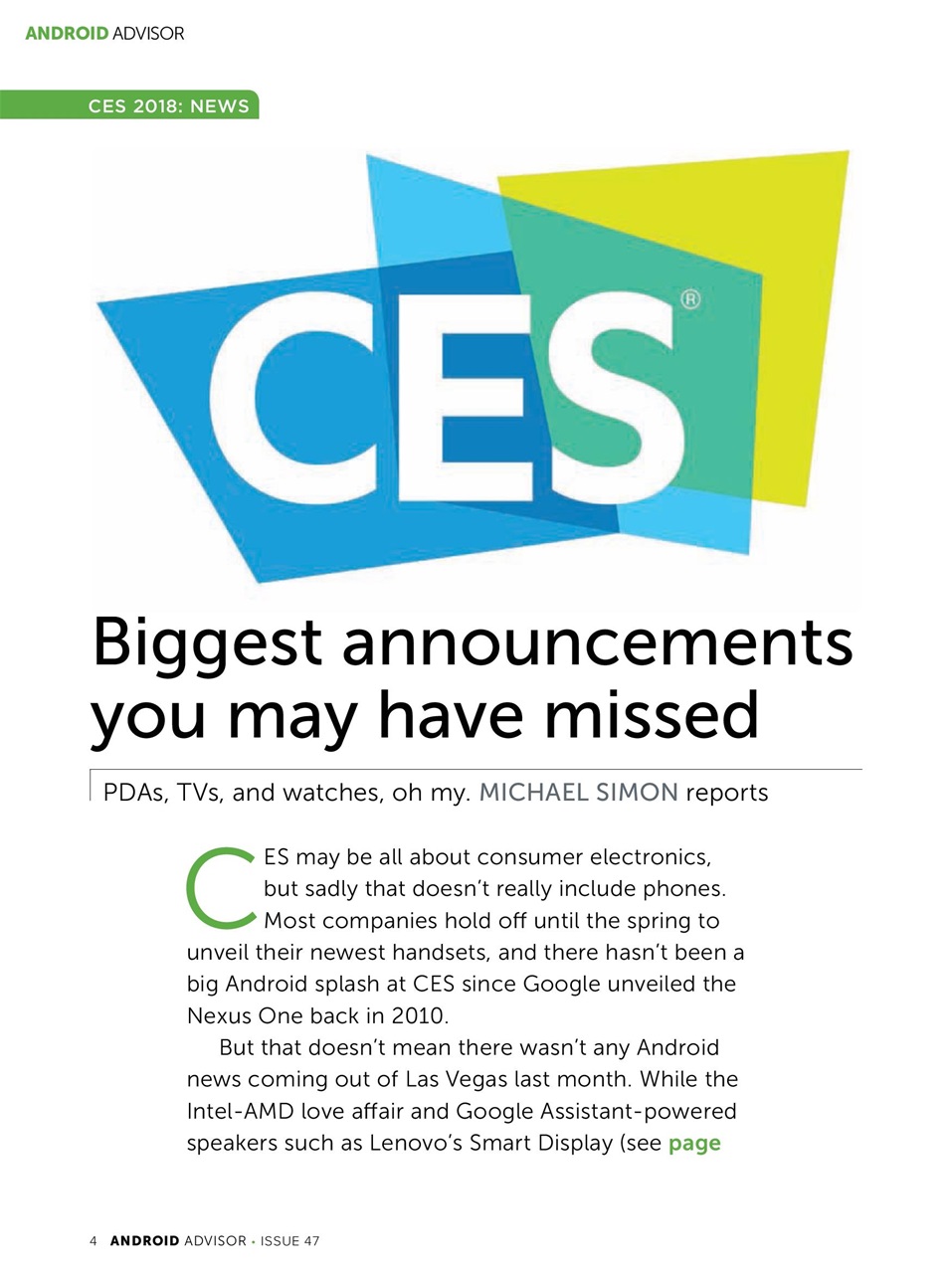 Android Advisor Preview Pages