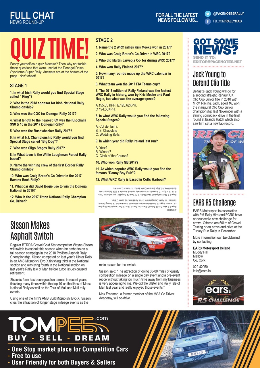 Pacenotes Rally magazine Preview Pages
