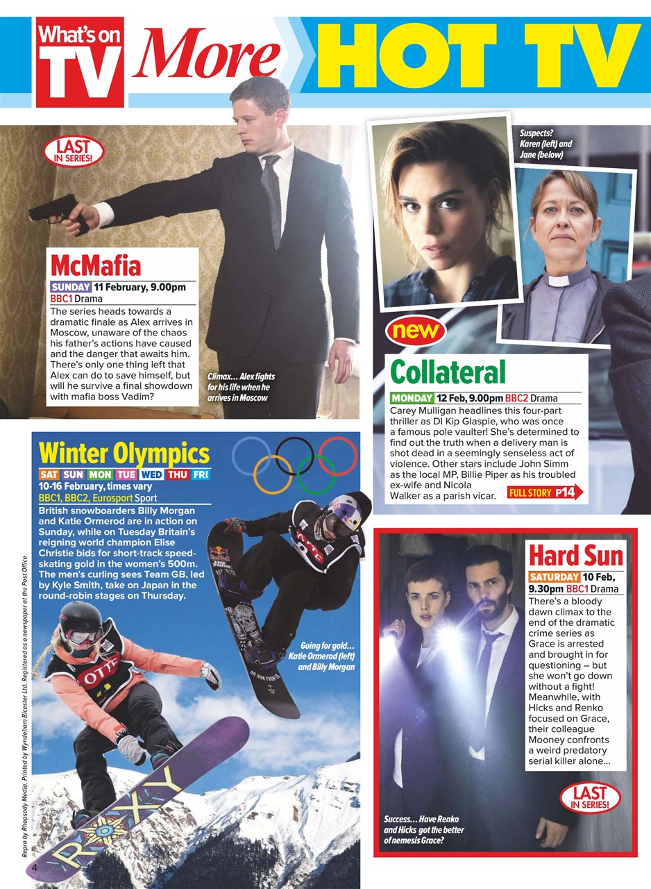 What's on TV Preview Pages