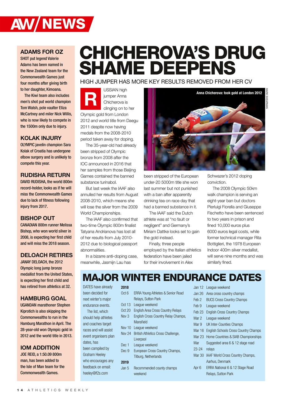 AW – Athletics Weekly Magazine Preview Pages
