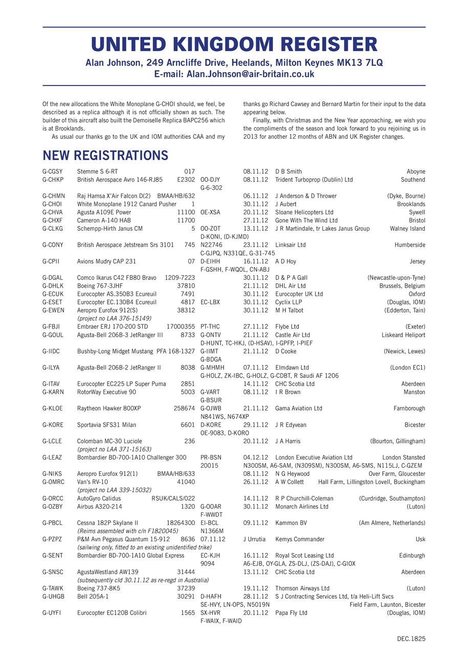 Air Britain News Preview Pages