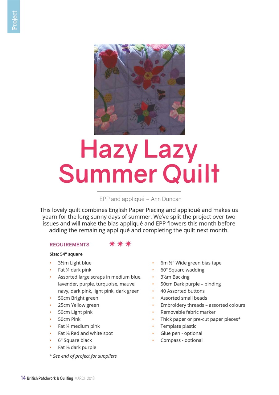 Patchwork and Quilting Preview Pages