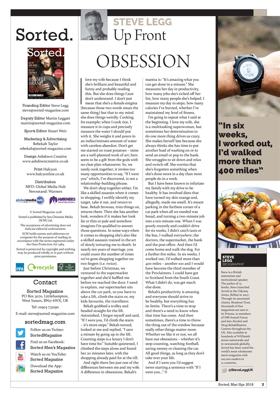 Sorted Magazine – The men's mag with morals Preview Pages