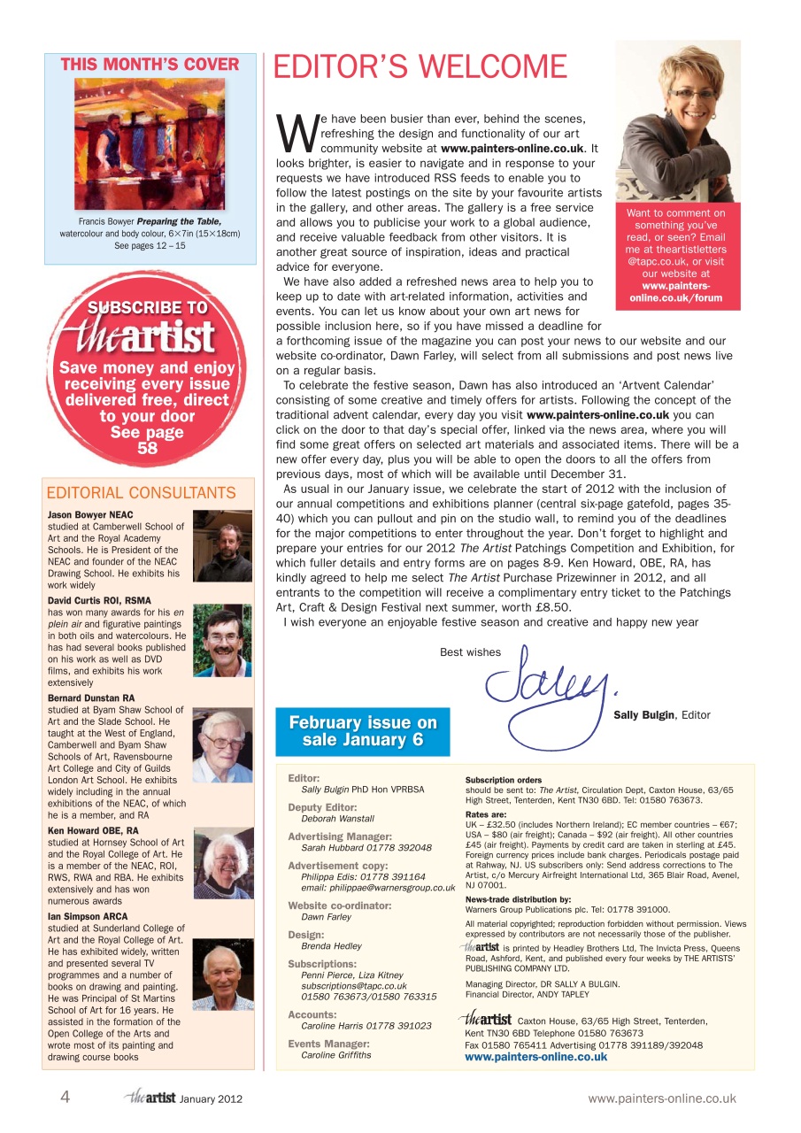 The Artist Preview Pages