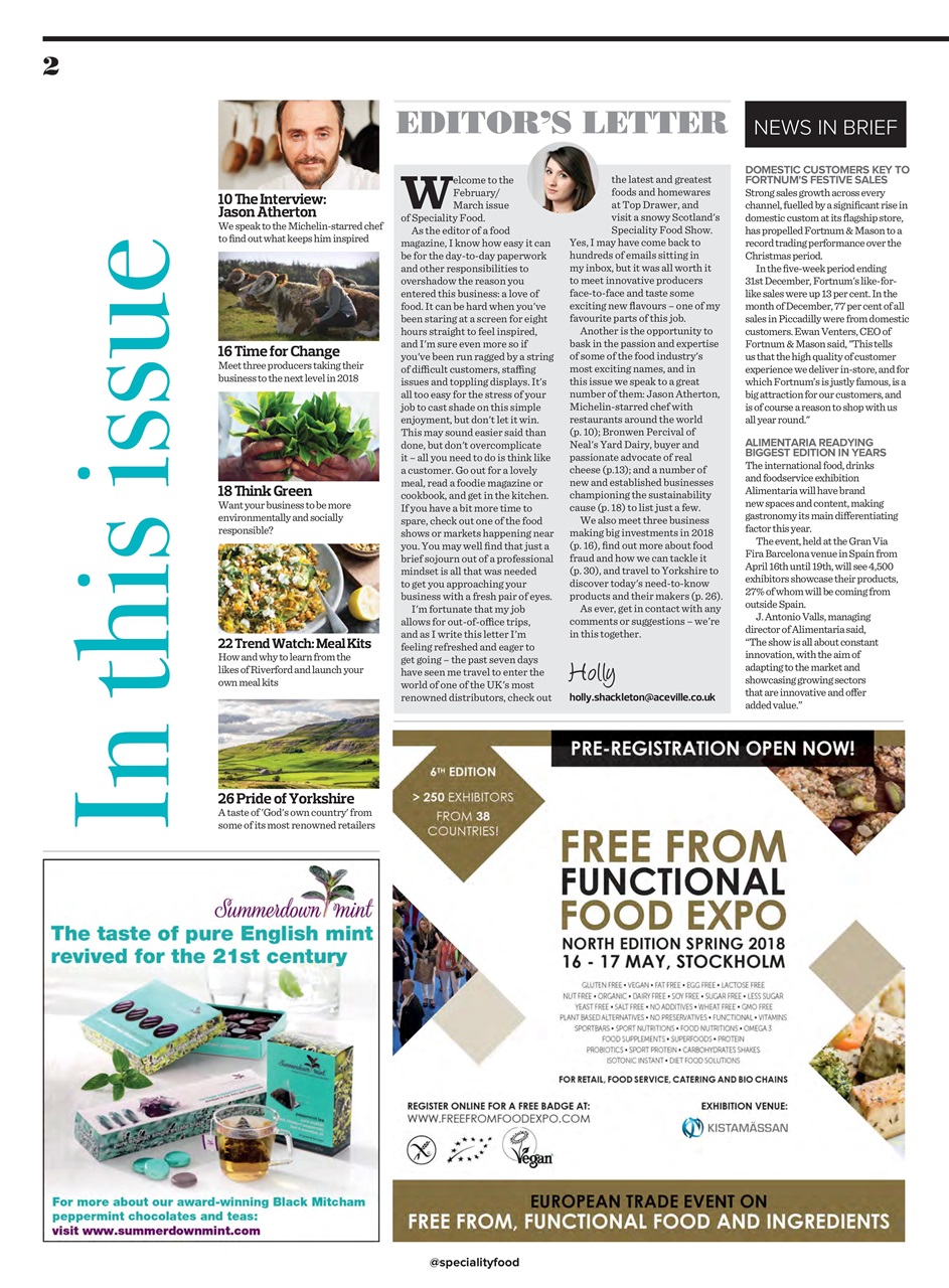 Speciality Food Preview Pages