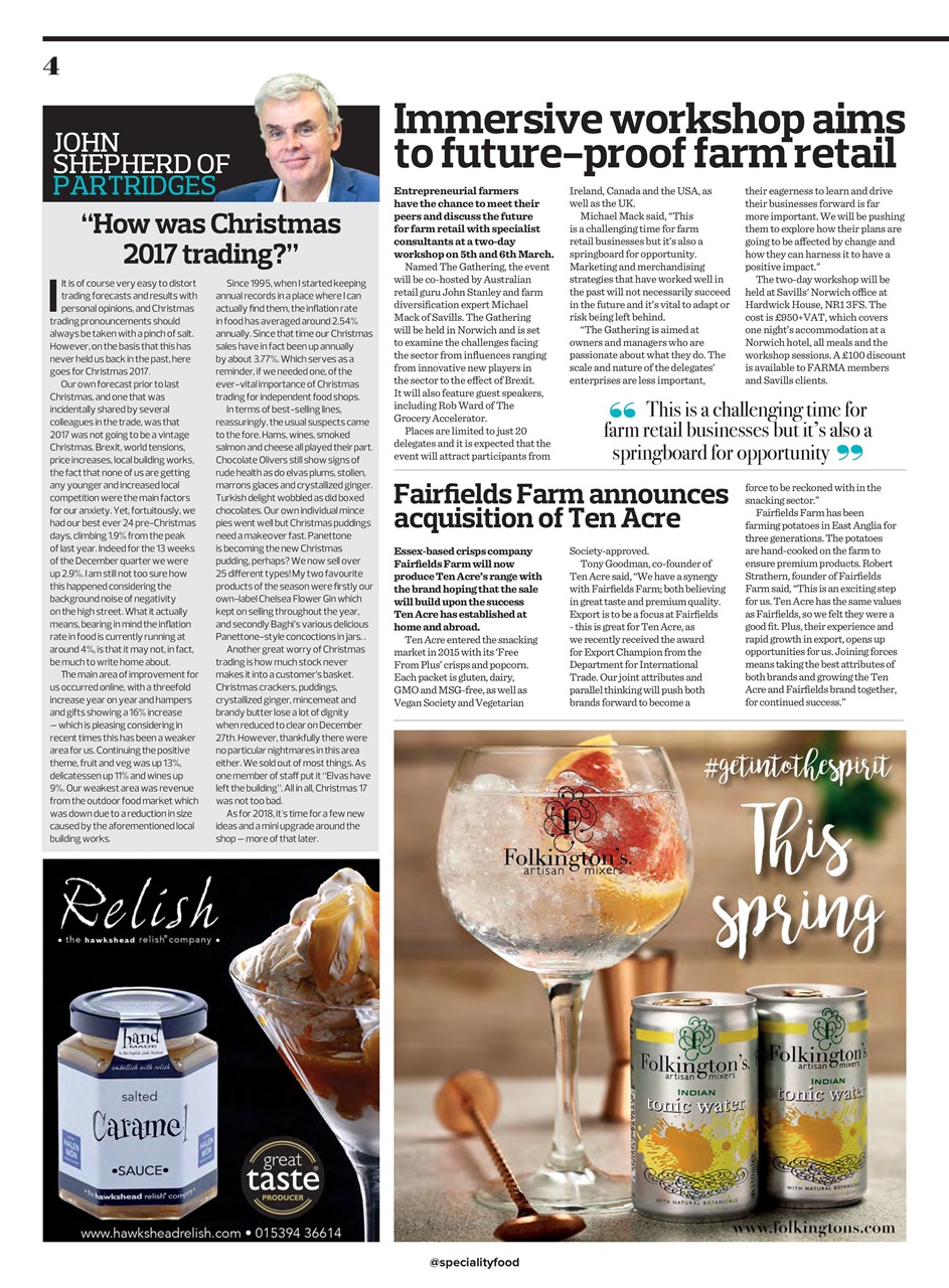 Speciality Food Preview Pages