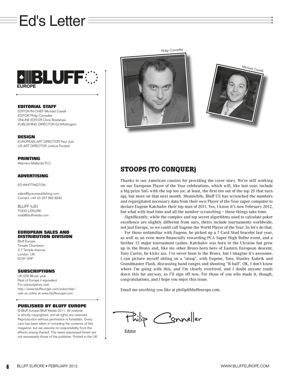 Bluff Europe Preview Pages