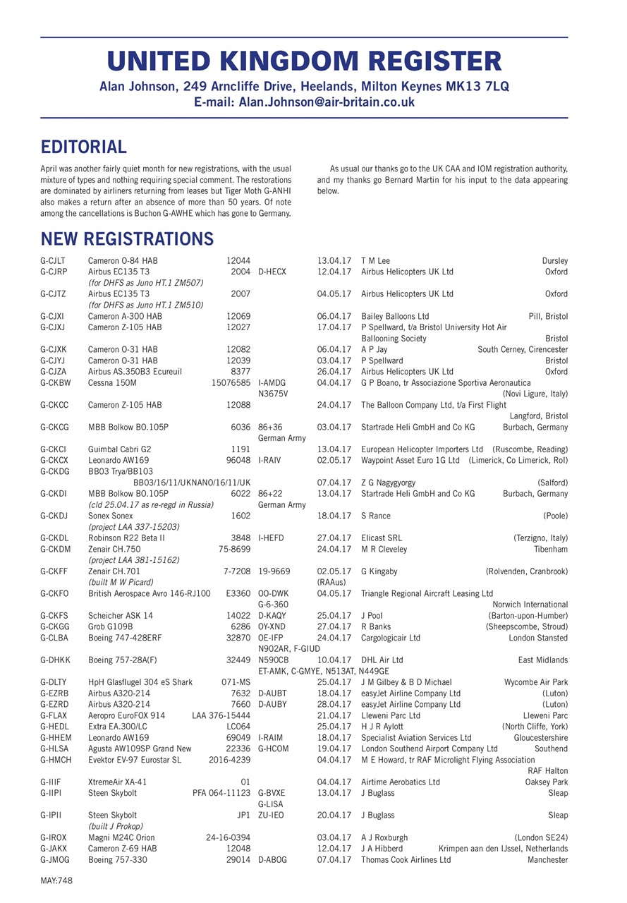 Air Britain News Preview Pages