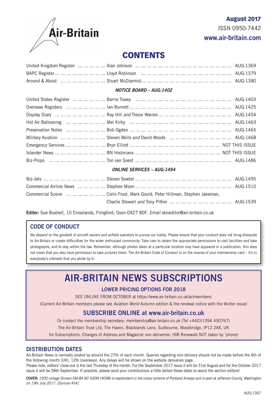 Air Britain News Preview Pages