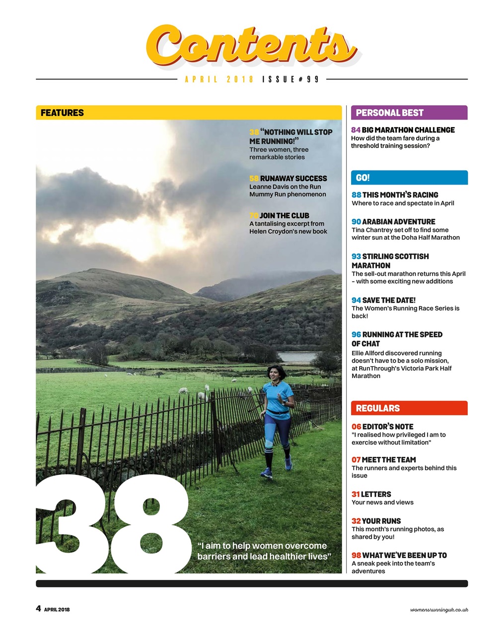 Women’s Running Preview Pages
