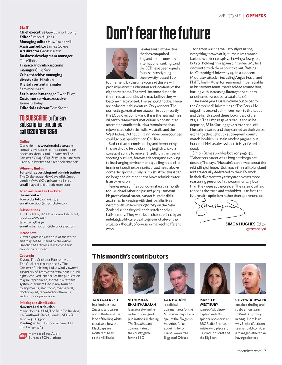 The Cricketer Magazine Preview Pages