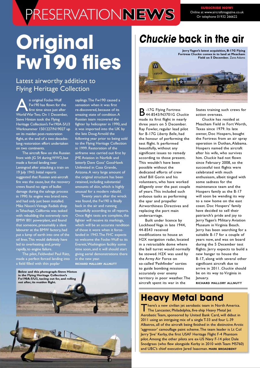 Classic Aircraft Preview Pages