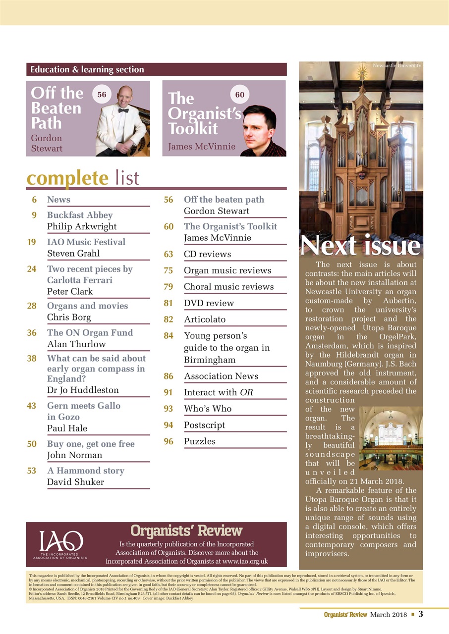 Organists' Review Preview Pages