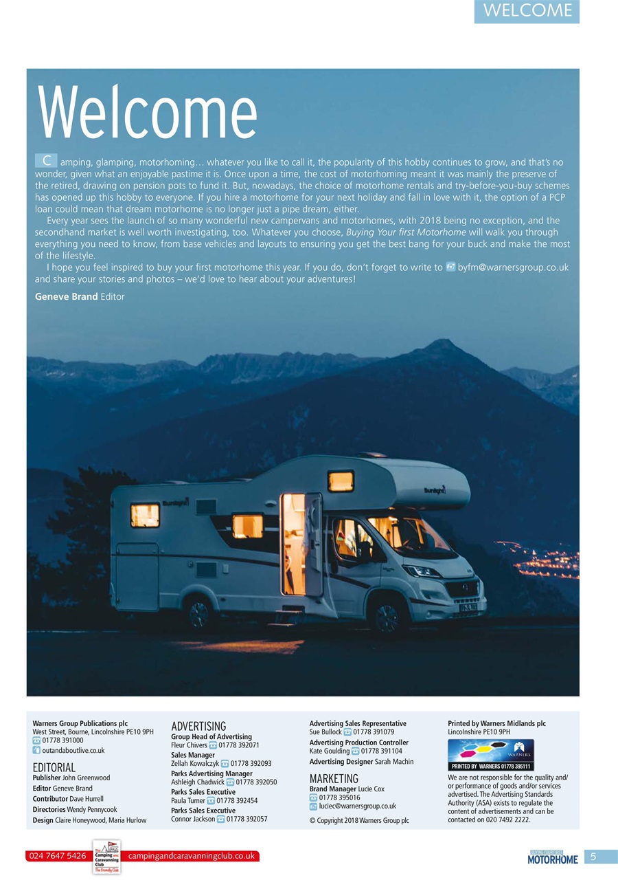 Buying Your Perfect Motorhome Preview Pages