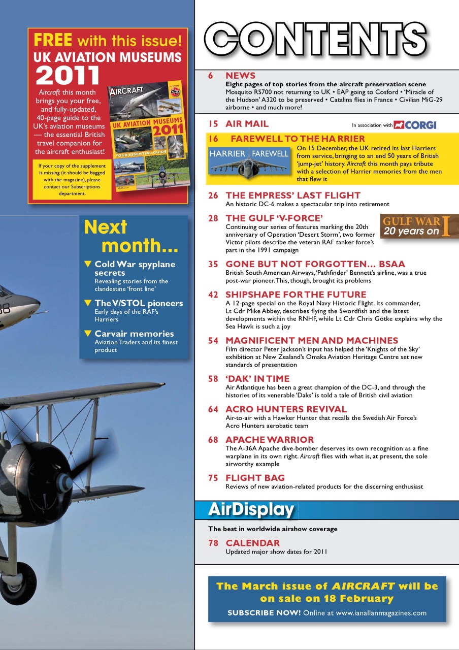 Classic Aircraft Preview Pages