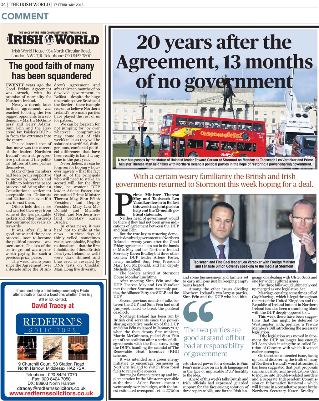 Irish World Preview Pages