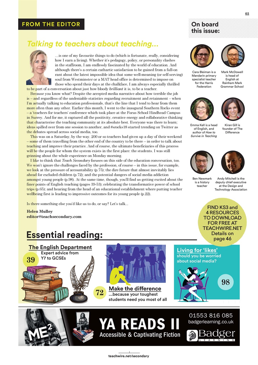 Teach Secondary Preview Pages