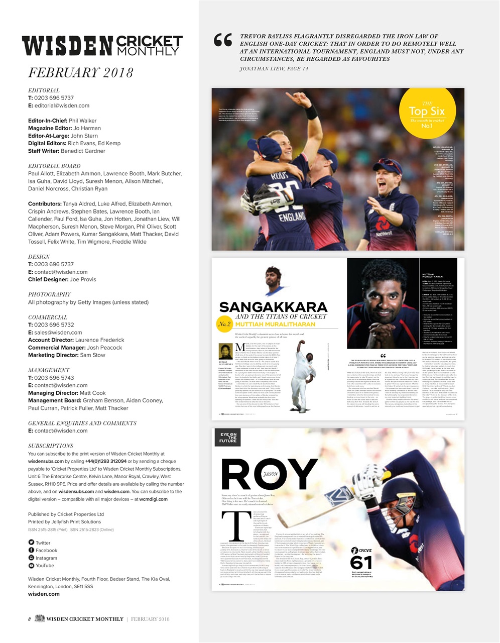 Wisden Cricket Monthly Preview Pages