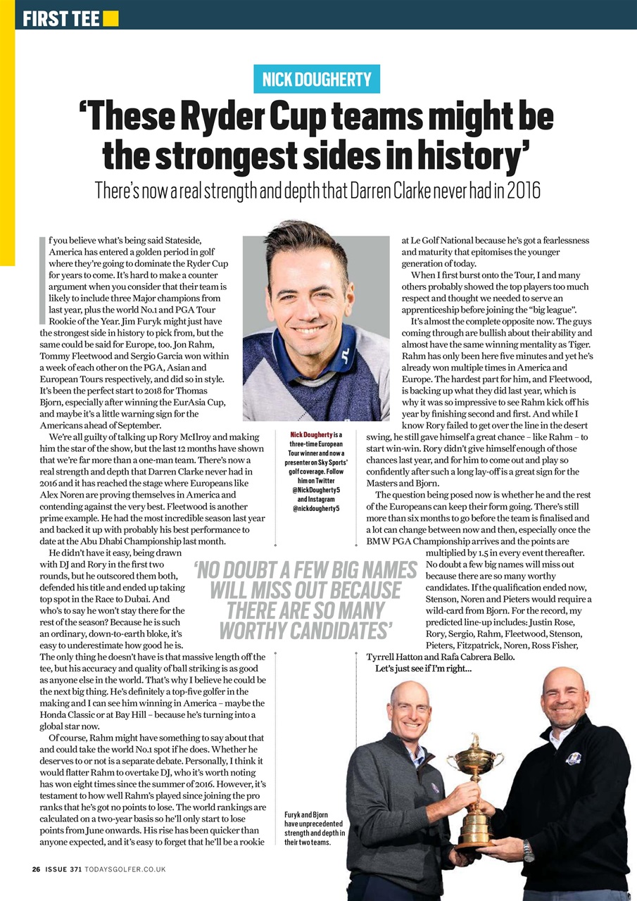 Today's Golfer Preview Pages